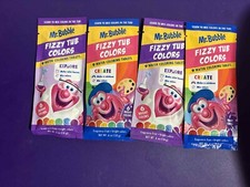 LOT OF 4 Mr Bubble Water Coloring Tablets Fizzy Tub Colors Fragance-free.6 oz.