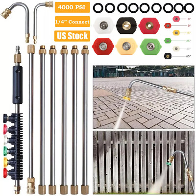 #ad #ad High Pressure Washer Gun Extension Wand Lance Gutter Cleaner Nozzles Kit 4000PSI $33.99