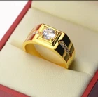 MENS STYLISH FASHION GOLD SILVER  RINGS ZIRCON WEDDING RINGS SPECIAL OCCATION