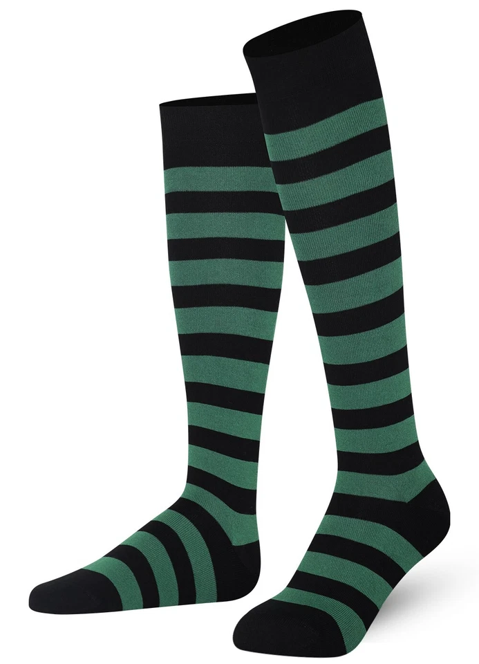 Knee High Socks Stripe, Seamless Toe, Finest Combed Cotton - Image 2 of 4