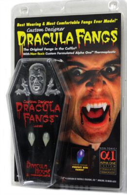 DRACULA CUSTOM FANGS MENS SIZE VAMPIRE  MEDIUM TWILIGHT THERMOPLASTIC TEETH