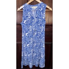 Michael Kors Blue Paisley Sleeveless Knee-Length Dress Size Small