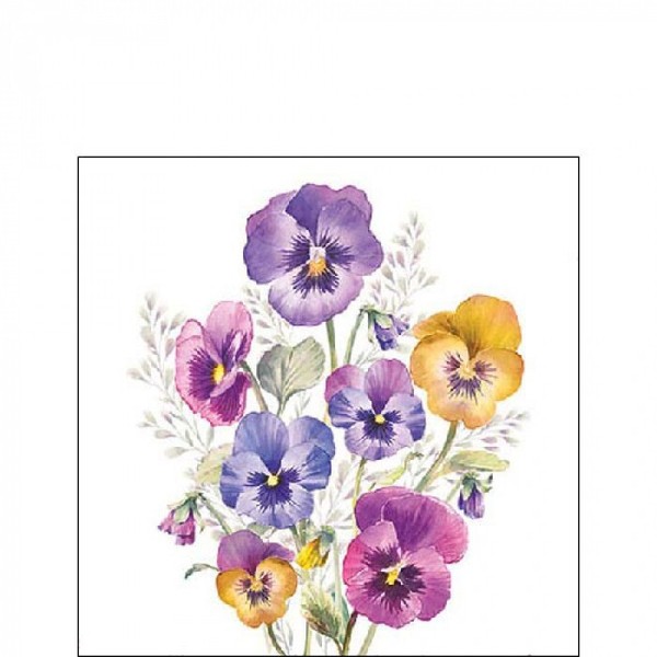 20 Papierservietten, Cocktail - Servietten Pansies Ambiente 25X25Cm-image