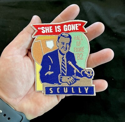 RARE Vin Scully HOF Broadcaster LA Dodgers Iron Sew On Embroidered  Patch