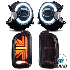 VLAND LED Headlights  +SMOKED Tail Lights For 2007-2013 Mini Cooper Clubman 2Set