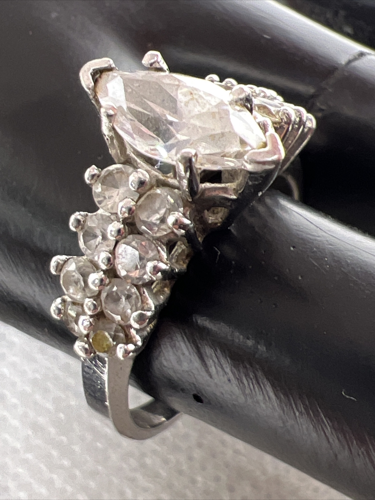 Solid 925 Sterling Silver White CZ Engagement Rin… - image 9