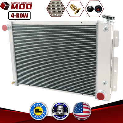 4 Rows Aluminum Radiator fits 1967-1969 Chevrolet Camaro Pontiac Firebird L6 V8