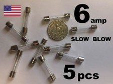 5 PACK ---- 6 AMP glass FUSE round
