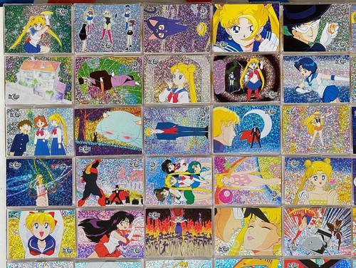 Juego completo de 72 cartas coleccionables Sailor Moon Prismatic 1997 dardo - Imagen 2 de 8