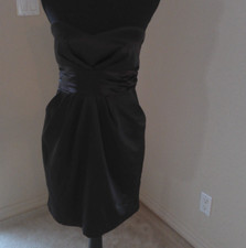LOVE TEASE BLACK STRAPLESS TIE BACK MINI DRESS SIZE 7