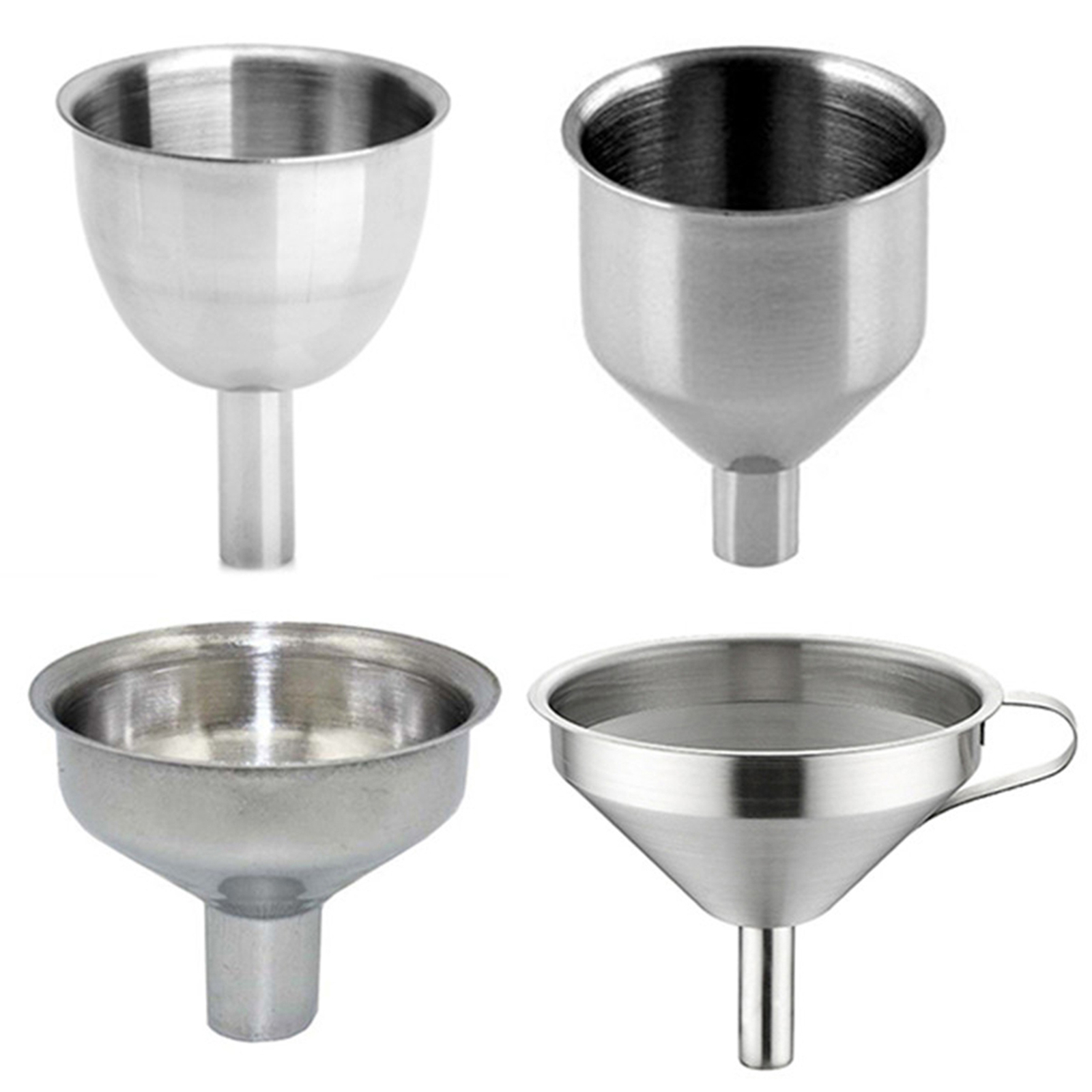 1/2 Pcs Stainless Steel Mini Funnels For Kitchen Use Large Tiny Small