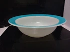 Turquoise band Rim salad bowl mixing bowl Vintage Made In U.S.A  Pyrex
