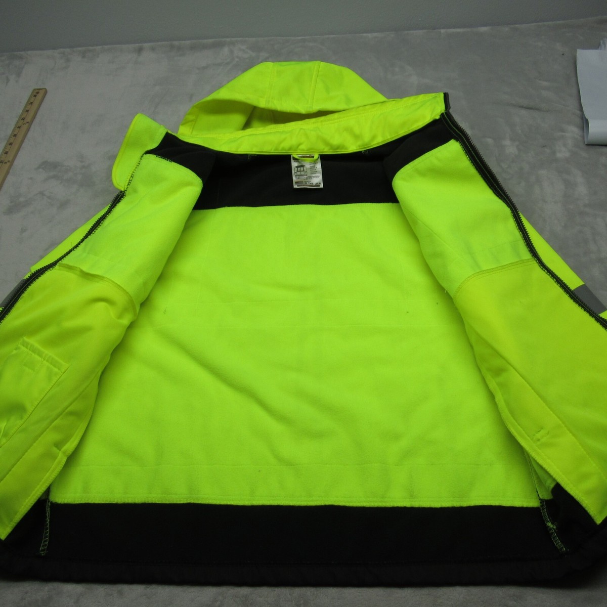 Safety Reflective Jacket Mens Small Yellow Oversized Type R 3 Full
