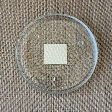 Chesapeake Bay Candle 6" Clear Textured Glass Candle Holder Footed Plate