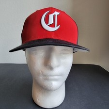 Cincinnati Reds New Era 59Fifty 7 Baseball Hat Cap Old English C Logo Red Black