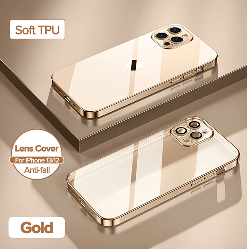 Plating TPU Clear Case For iPhone 15 14 13 12 11 Pro Max Mini XR 7 8 Phone Cover - Image 2 of 4