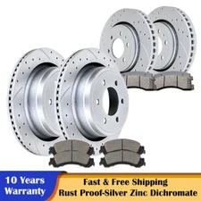 Front Rear Slotted Rotors Brake Ceramic Pads Kit for 2012 2013 - 2020 Ford F-150