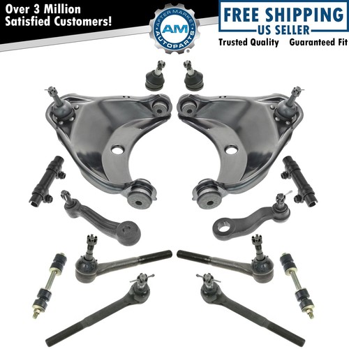 14 Piece Steering & Suspension Kit Control Arms Tie Rods Sway Bar End