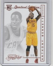 ANTHONY BENNETT 2013-14 SIGNATURES RED PARALLEL RC SERIAL #'D /5 (DAMAGE)