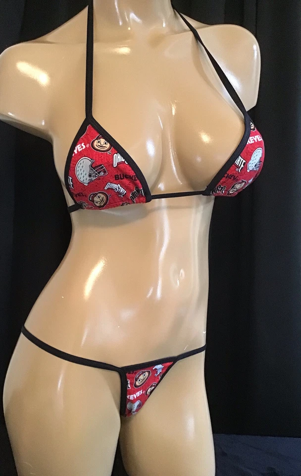 Ohio State Buckeyes Bikini C Top Tanga Grande Sororidad Fan Regalo Foto 3 de 4