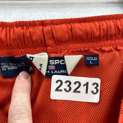 Vintage Polo Sport Track Pants Mens Large Orange Lined Ankle Vintage Polo Sport Track Pants Mens Large Orange Lined Ankle