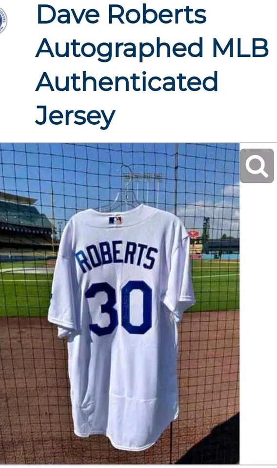 Camiseta autografiada por Dave Roberts de los Dodgers de Los Ángeles Foto 2 de 4