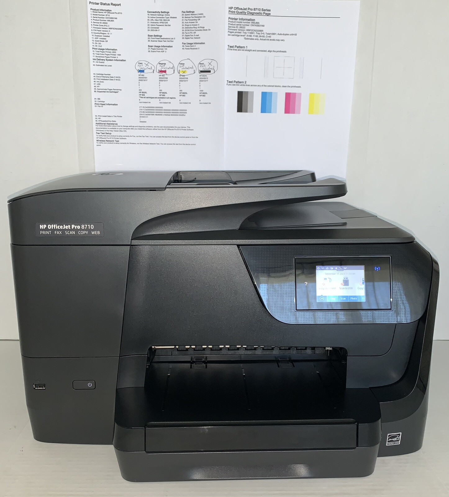 HP Officejet Pro 8710 Inkjet All In One Printer Low Use Fully Tested No Ink 889894125996 eBay