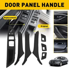 Inner Door Panel Handle Pull Cover Trim Fit Set BMW 5 Series F10 F11 F18 Black