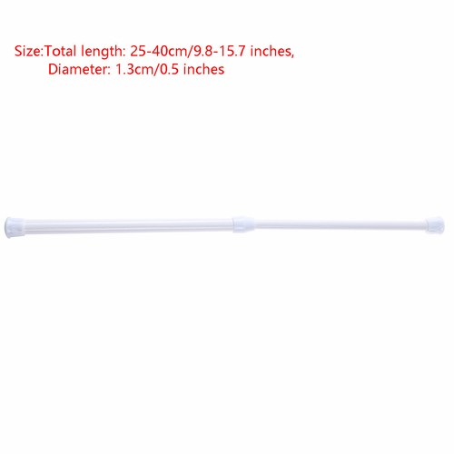 2 Tension Rod Spring Loaded Adjustable Curtain Pole Expandable Rod Short Tube - Picture 4 of 34