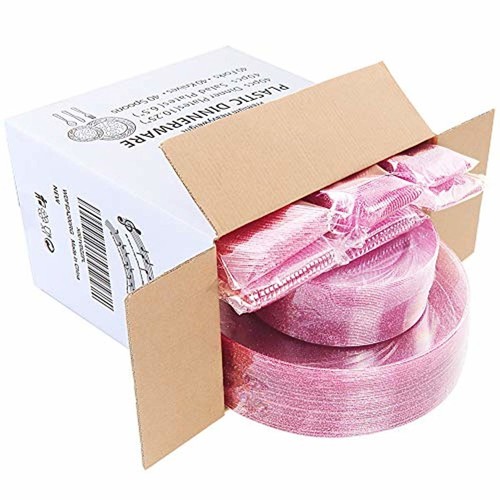 Rose Gold Glitter Pink Plates - Disposable Plastic Silverware - 40 Guest Set - Picture 6 of 7