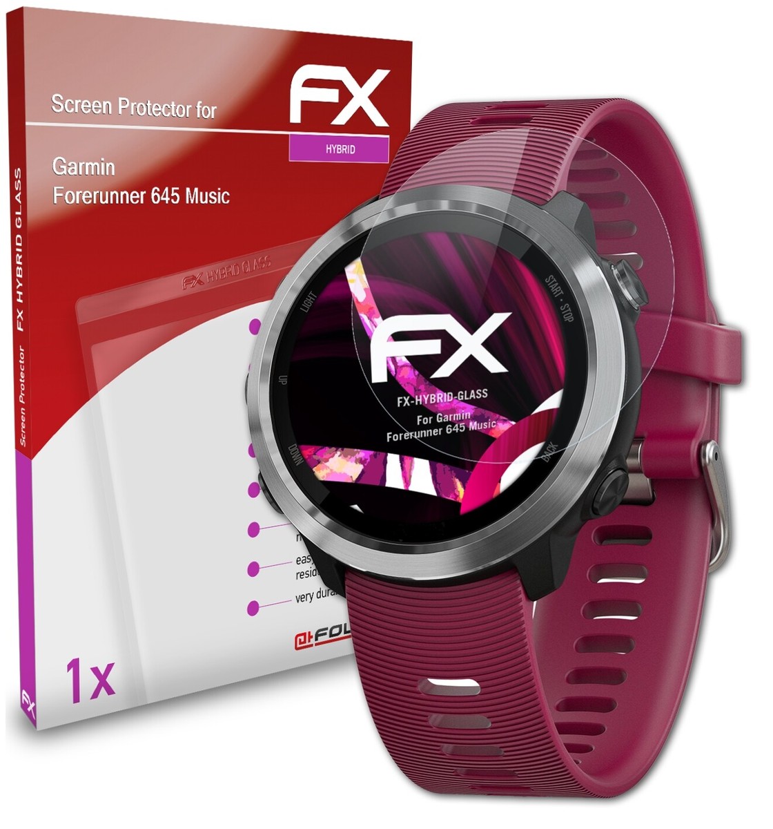Pellicola In Vetro Temperato Per Garmin Forerunner 645 E 645 Music (3 Pezzi) - Youniker, 9H, 0,3mm, Anti-impronte