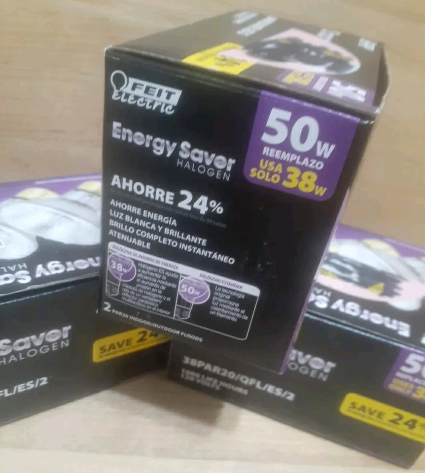 3[2pks]:FEIT ELECTRIC Energy Saver 50WATT Replacement Bulbs Indoor/Outdoor FLOOD - Image 4 of 4