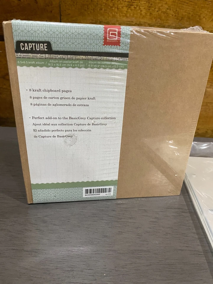 Álbum de recortes cinza básico 6 x 6 aglomerado sucata funciona 8 x 8 álbum acrílico novo - Imagem 2 de 4