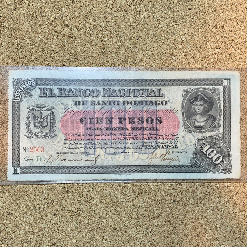 Dominican Republic Banco Nacional 100 Pesos PS 147 1897* ND 1889-1912 ++SIGNED++
