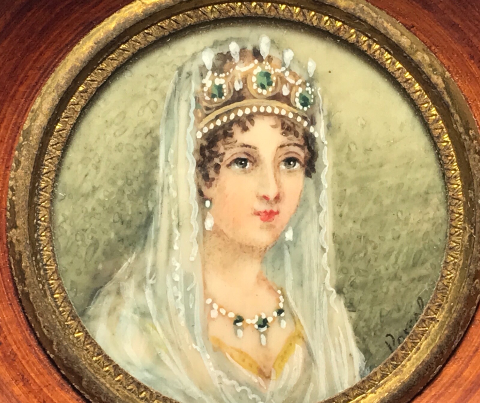 Set 3 Napoleon Josephine Antique Miniature Portrait French Signed