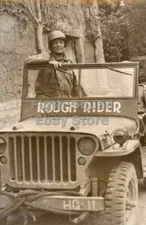 WW2 Picture Photo US Brigadier General Theodore Roosevelt on a jeep willys 6257