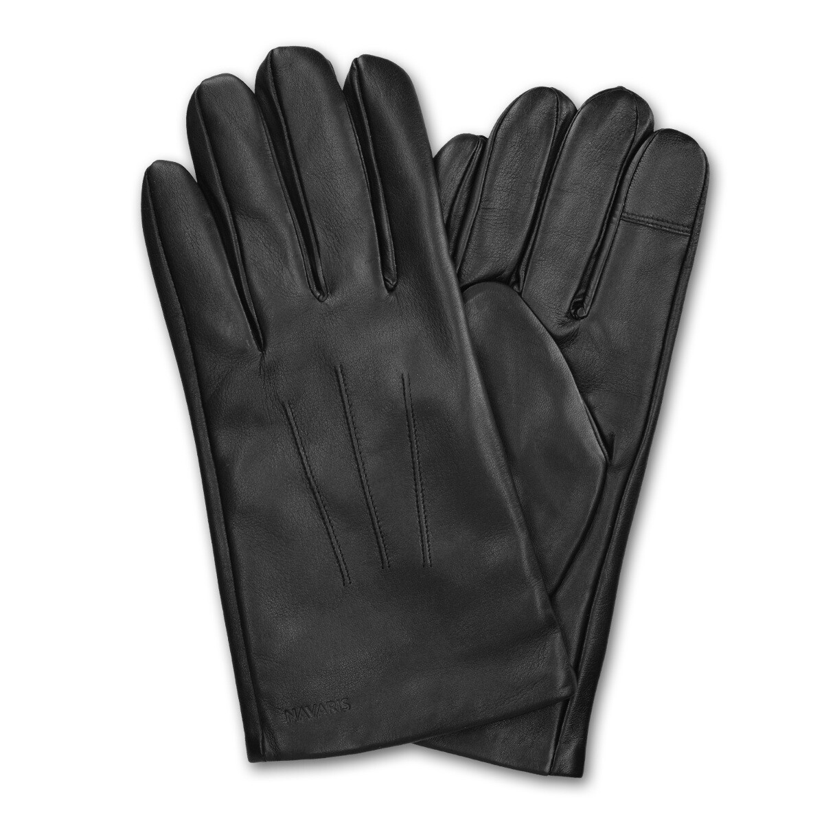Guantes touchscreen táctiles de cuero piel de cordero y cachemir para hombres M