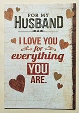 Happy Birthday For My Husband. I Love You Greeting Card incl. Envelope 8 5.5"