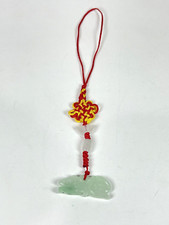 Hand Carved Natural Jade Chinese Zodiac Rat Pendant Knotted CellPhone Car Charm