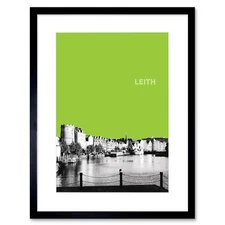 Travel Photo Graphic Leith Shore Edinburgh West View Framed Wall Art Print 12X16