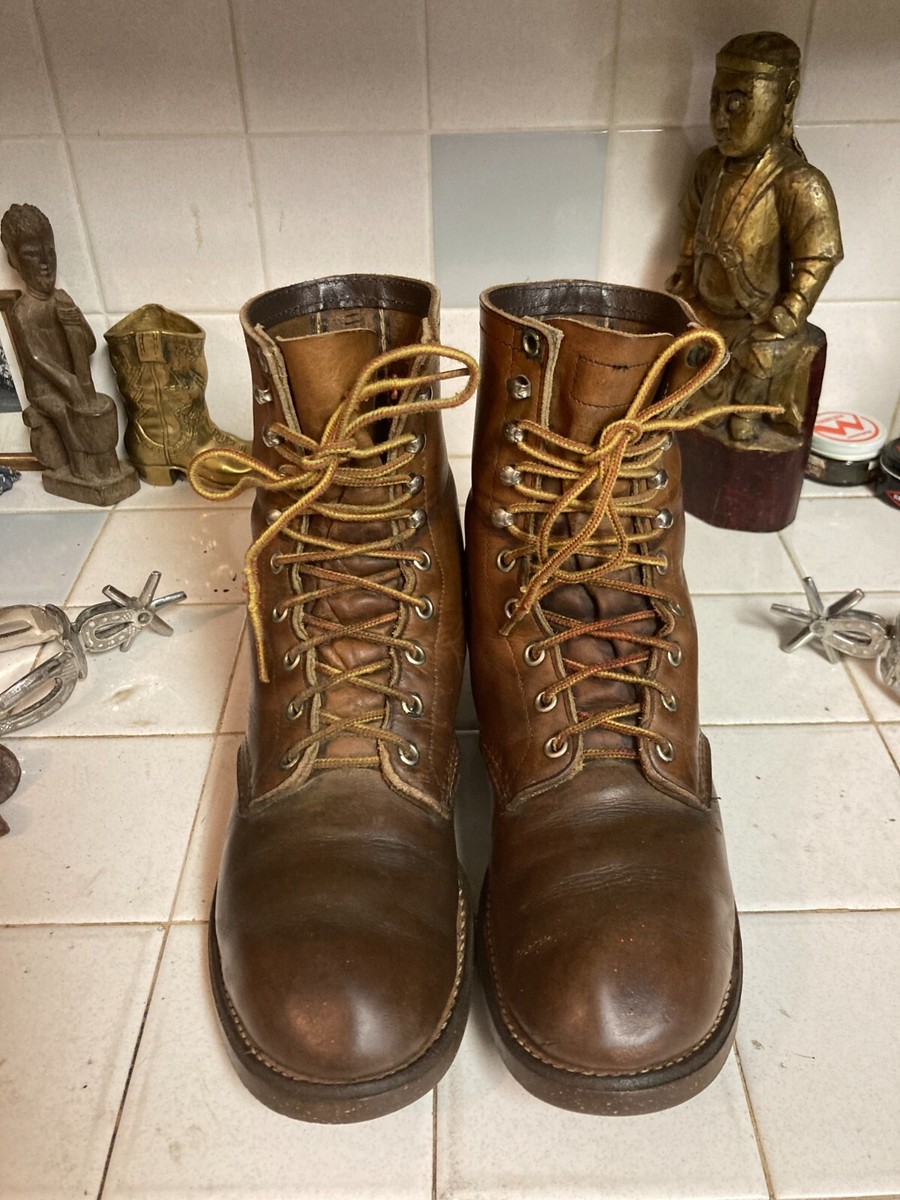 Red Wing Vintage Soft Toe BROWN LEATHER LACE UP Cork Sole Red Wing Vintage Soft Toe BROWN LEATHER LACE UP Cork Sole
