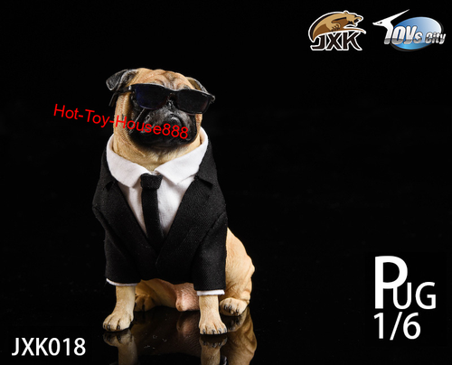 JxK 1/6 Suit Pug Dog Model Pet Model for 12''Action Figure Collection Decoration - Picture 4 of 11