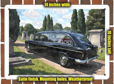 Metal Sign - 1967 Humber Super Snipe Series V Hearse Watercolor - 14x10