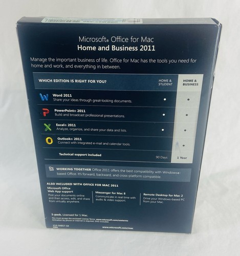 BESCHREIBUNG LESEN Microsoft Office Mac 2011 Home & Business mit Schlüssel - Bild 2 von 4