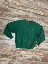 The Masters Collection Pullover Windbreaker Jacket Mens Size XL Green Golf  VTG