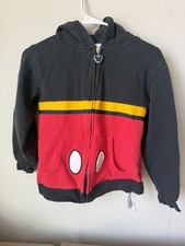 Disney Mickey Mouse Zip Up Hoodie With Ears Kids Size Large