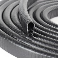 Rubber Edge Trim, U Channel Edge Trim with Metal Clips Edge Guard Protector, ...