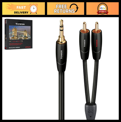 3m 3.5mm to 2xRCA Audio Cable - High-Quality Copper, Black, Durable Sound Cable