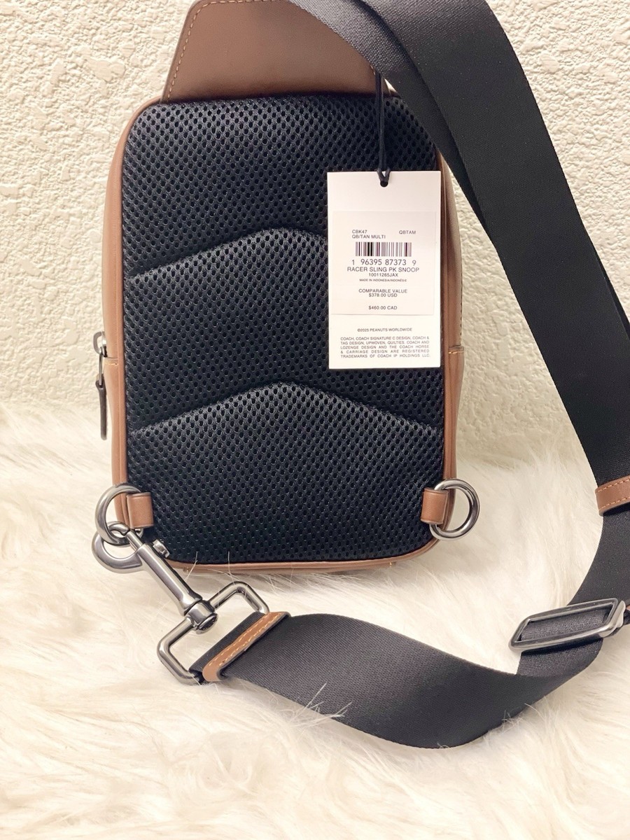 Coach X CBK47 Peanuts Racer Sling Pack in Signature Canvas With