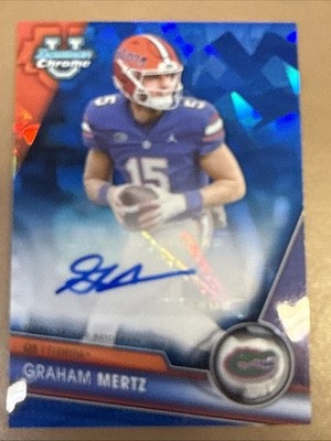 Graham Mertz Auto 2023 Bowman University Chrome Sapphire Prospect Autograph